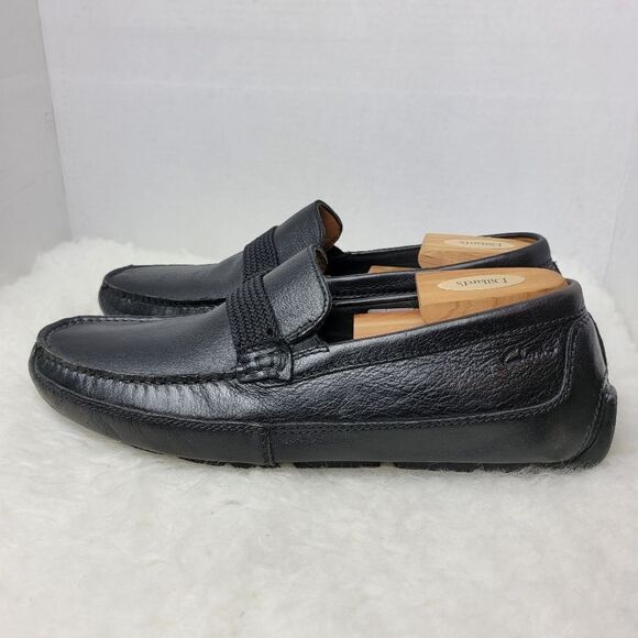 Clarks Men's Markman Brace Drivers Men's Shoes, black leather Size 10.5 M - Picture 4 of 10